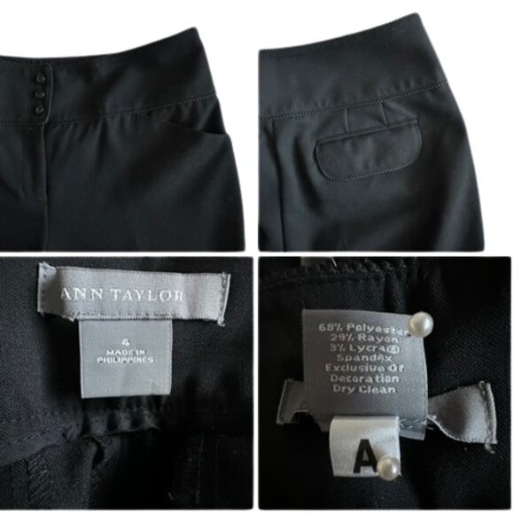 Ann Taylor Women's  Sz. Black/Charcoal  Straight Leg Dress Capri/Ankle Pants - Picture 13 of 15